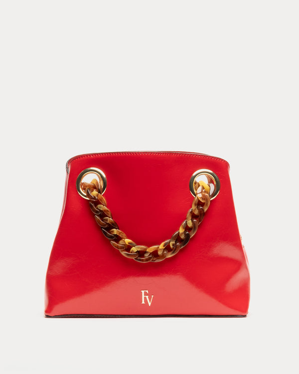 Skip Tote - Crinkled Leather Red - Frances Valentine