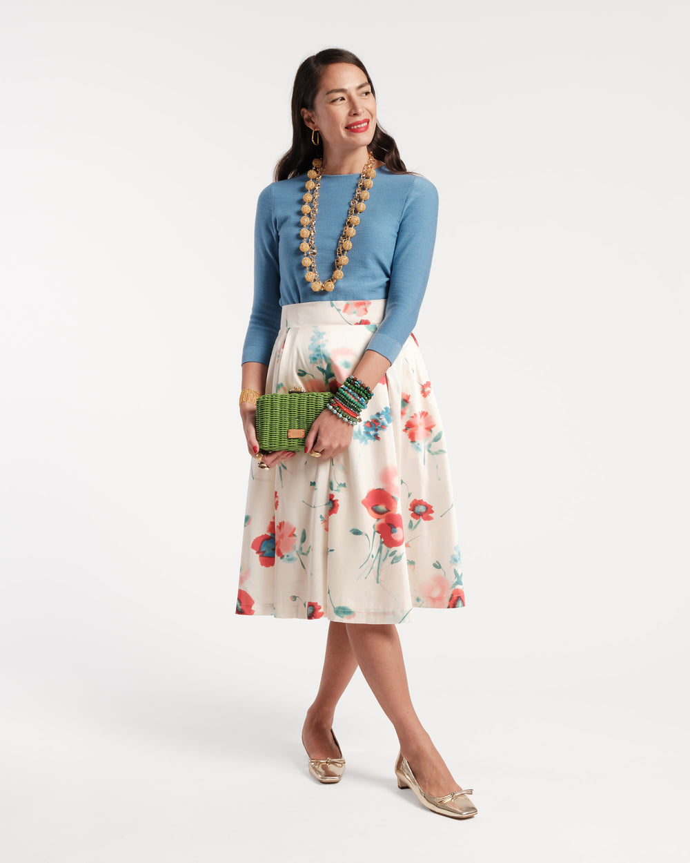 Shelley Midi Skirt Bellissima Print - Frances Valentine