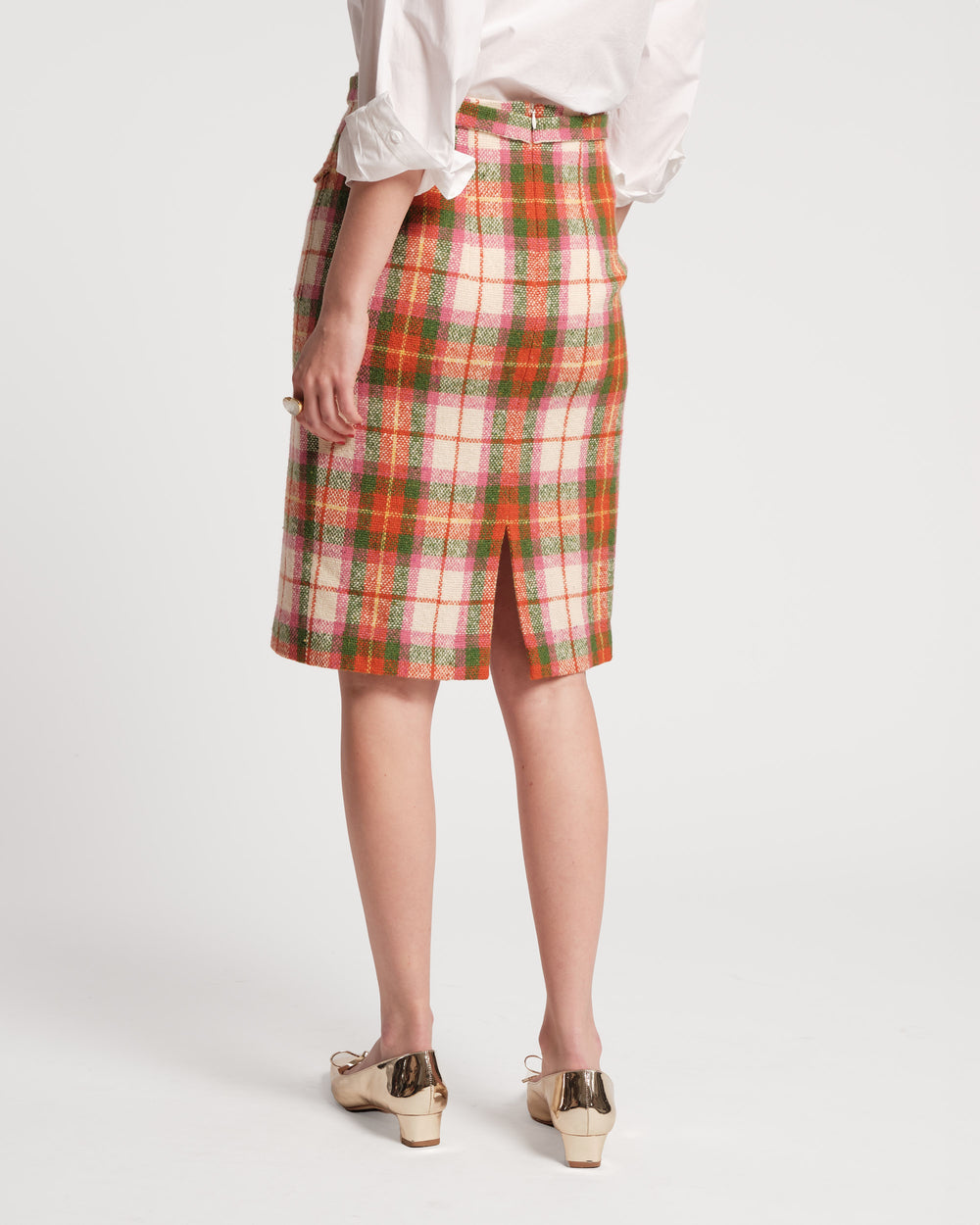 Wool Plaid Pencil Skirt - Frances Valentine