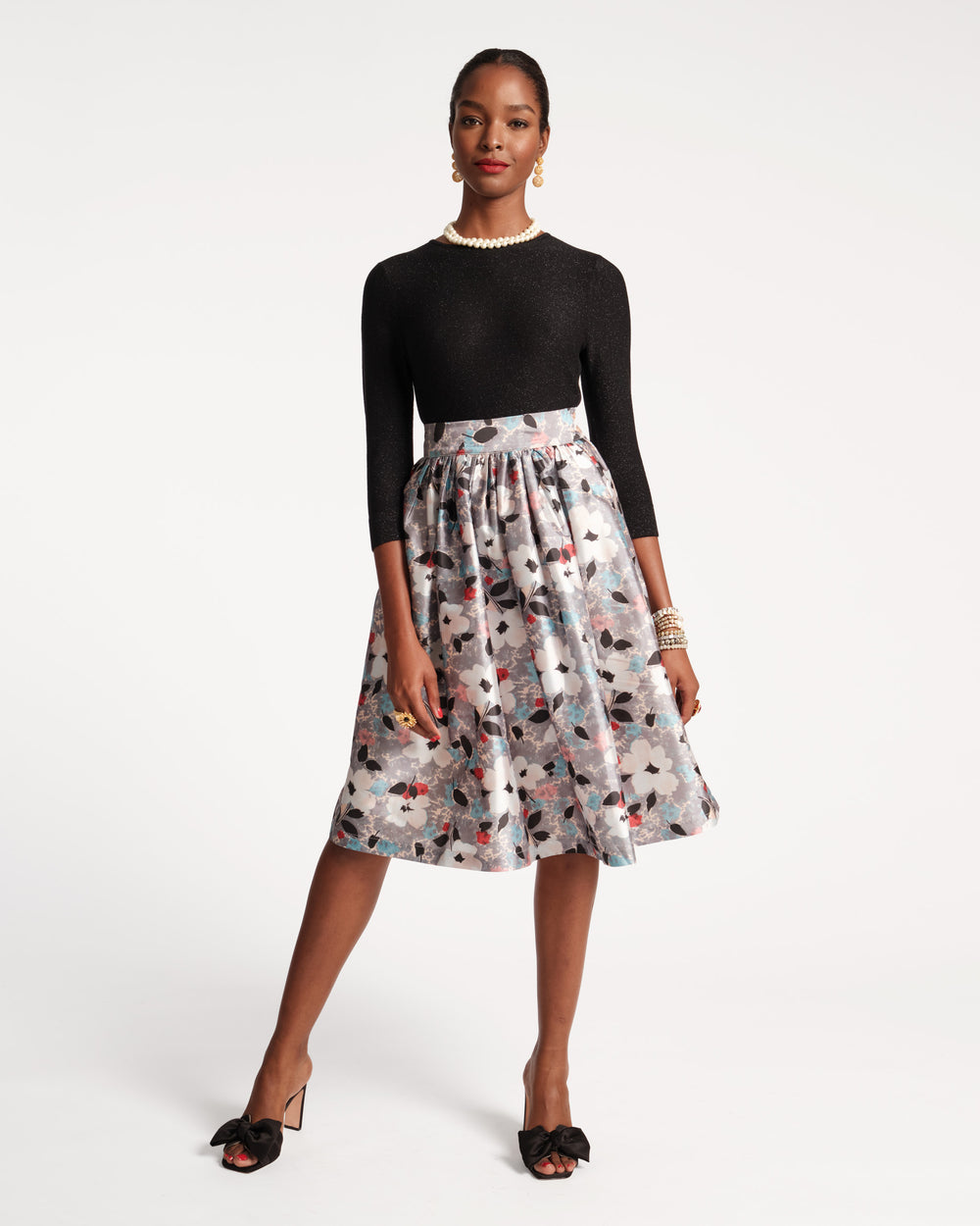 Barbara Midi Skirt - Poppy Party - Frances Valentine