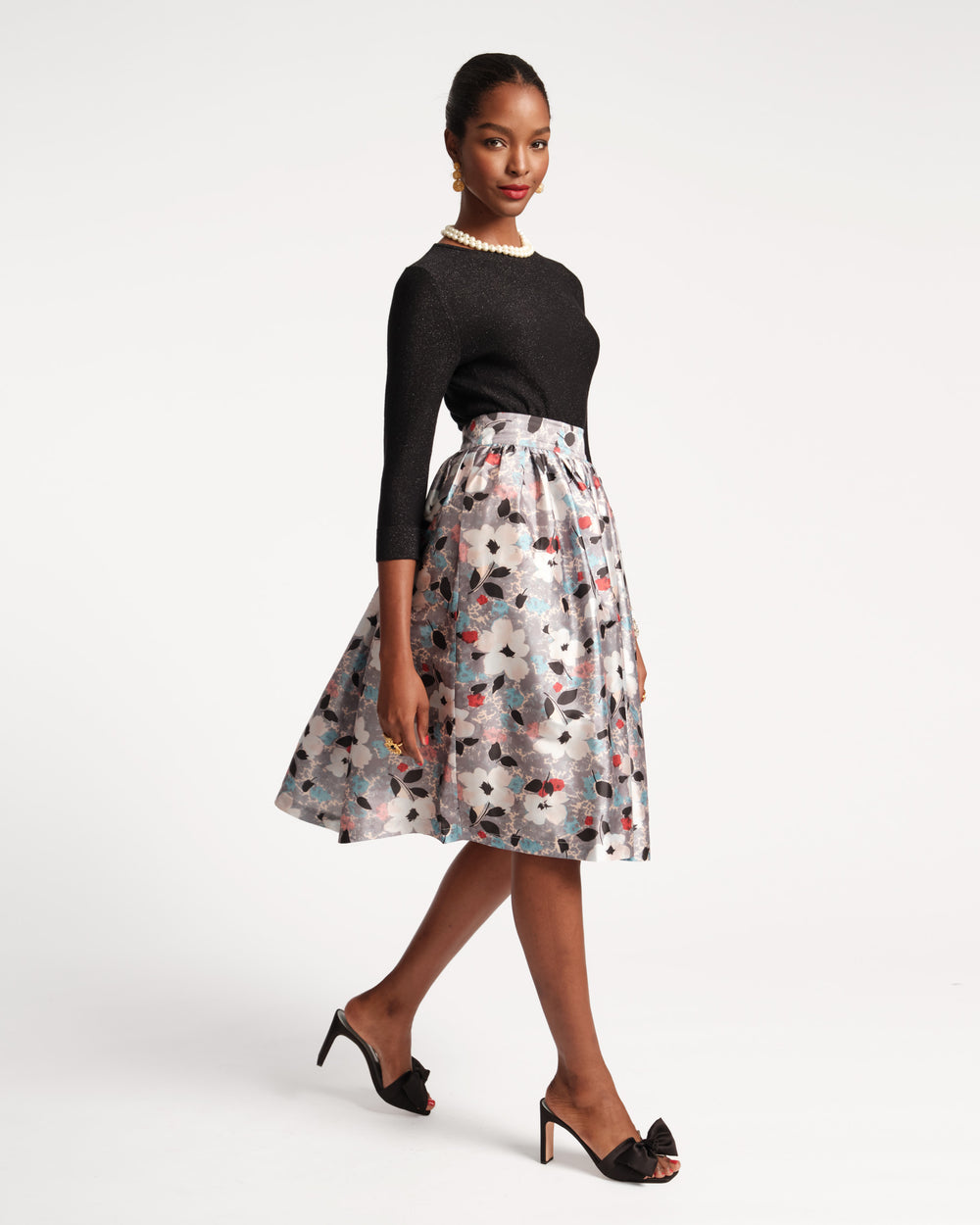Barbara Midi Skirt - Poppy Party - Frances Valentine