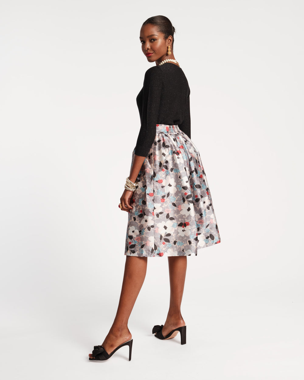 Barbara Midi Skirt - Poppy Party - Frances Valentine