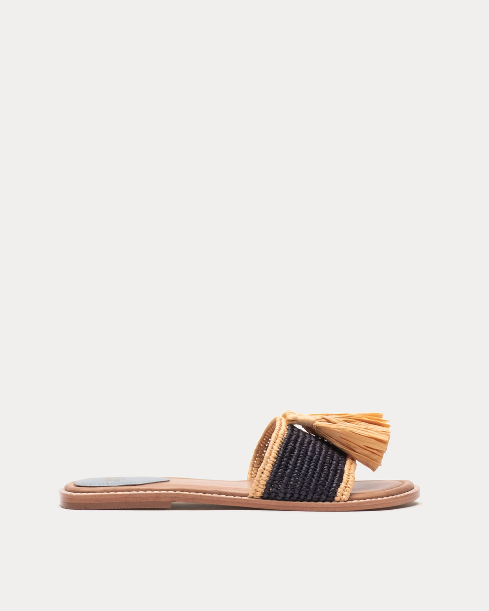 Sandal w/Tassle Raffia Raffia/Leather Navy/Natural Frances Valentine