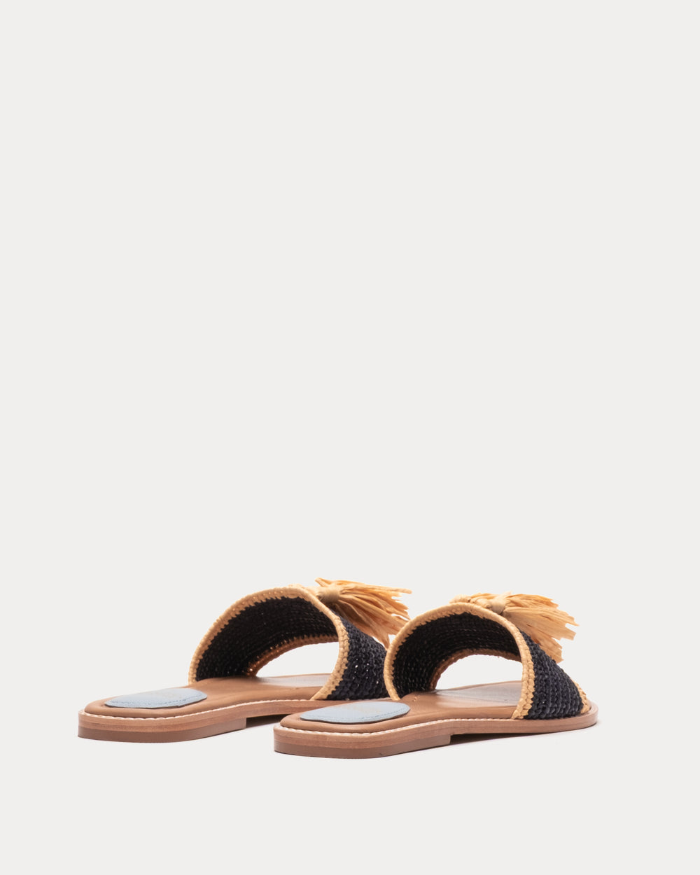 Sandal w/Tassle Raffia Raffia/Leather Navy/Natural Frances Valentine