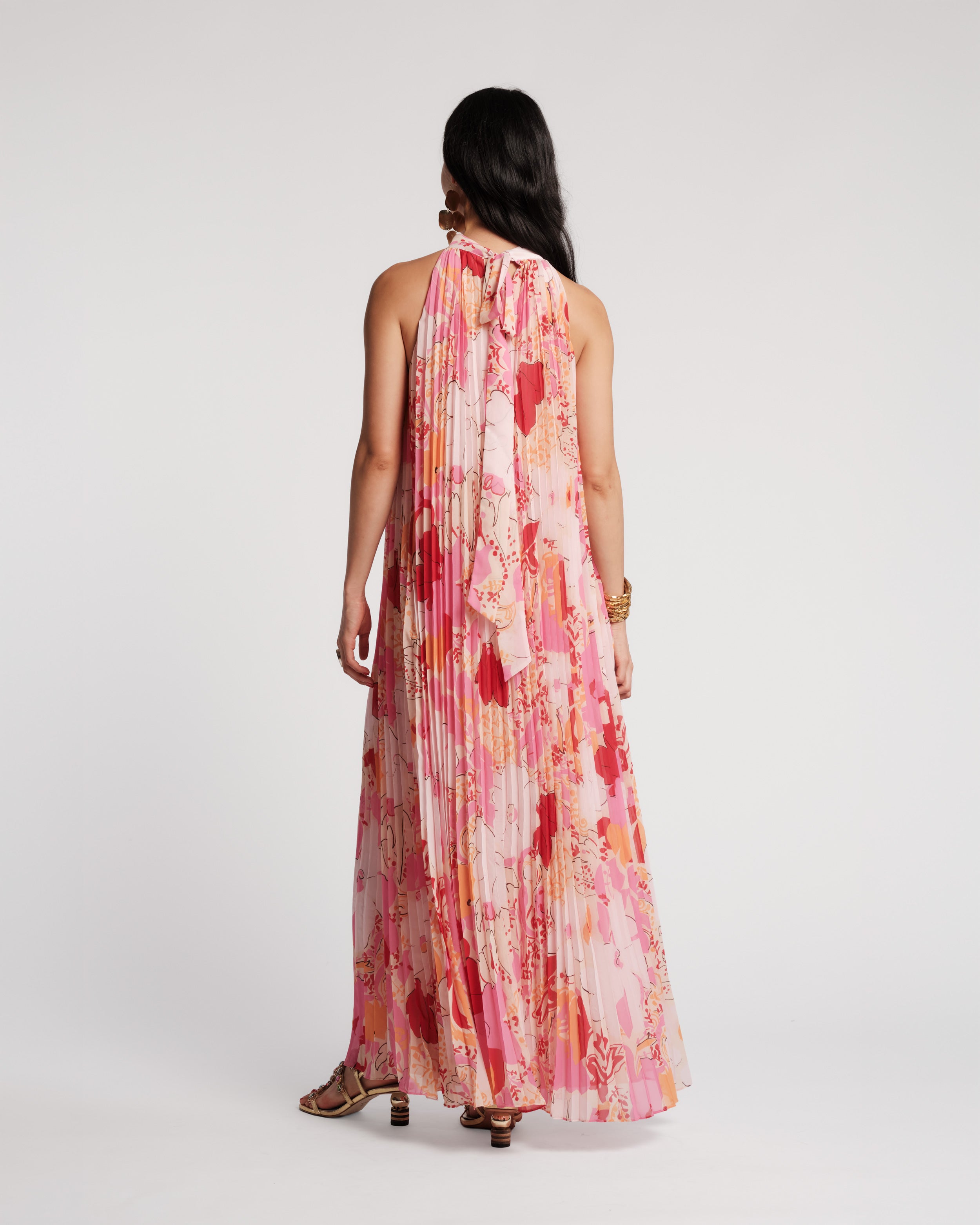 Slim Pleated Maxi Dress - Wild Tulip – Frances Valentine
