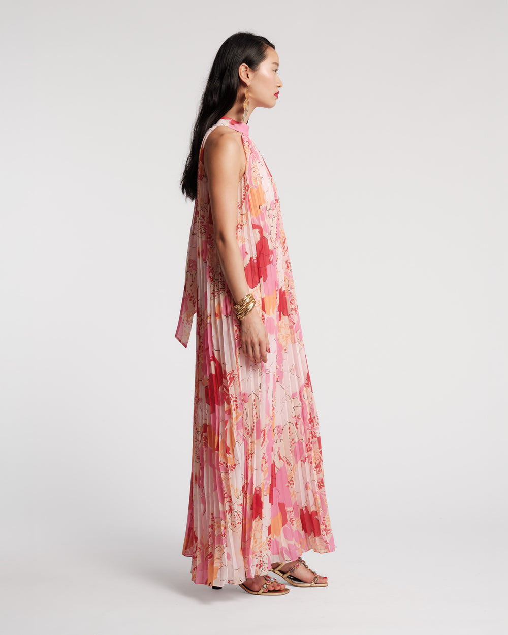Slim Pleated Maxi Dress - Wild Tulip Dresses Frances Valentine