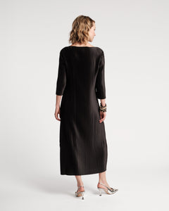 Slinky Pleated Maxi Dress Black - Frances Valentine