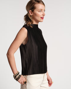 Slinky Pleated Top Black - Frances Valentine