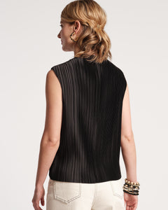 Slinky Pleated Top Black - Frances Valentine