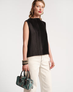 Slinky Pleated Top Black - Frances Valentine