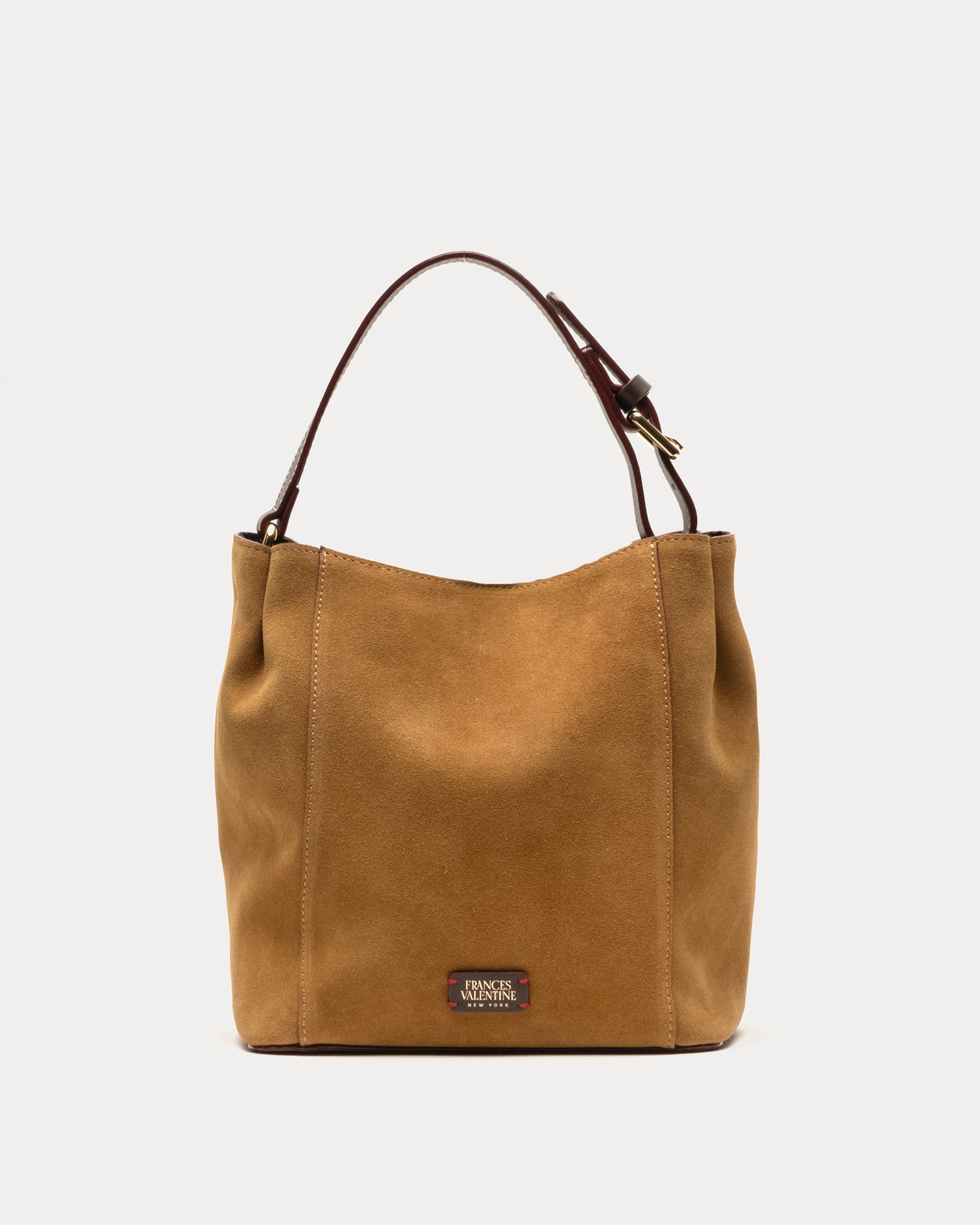 Small June Hobo Suede Leather Chestnut