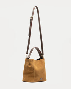 Small June Hobo Suede Leather Chestnut - Frances Valentine