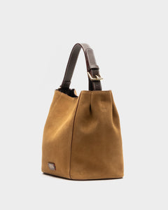 Small June Hobo Suede Leather Chestnut - Frances Valentine