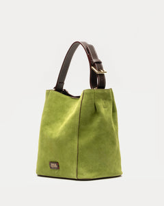 Small June Hobo Suede Leather Green - Frances Valentine