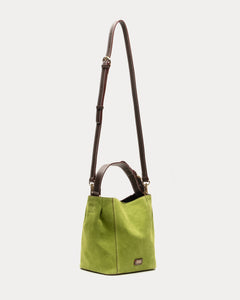 Small June Hobo Suede Leather Green - Frances Valentine