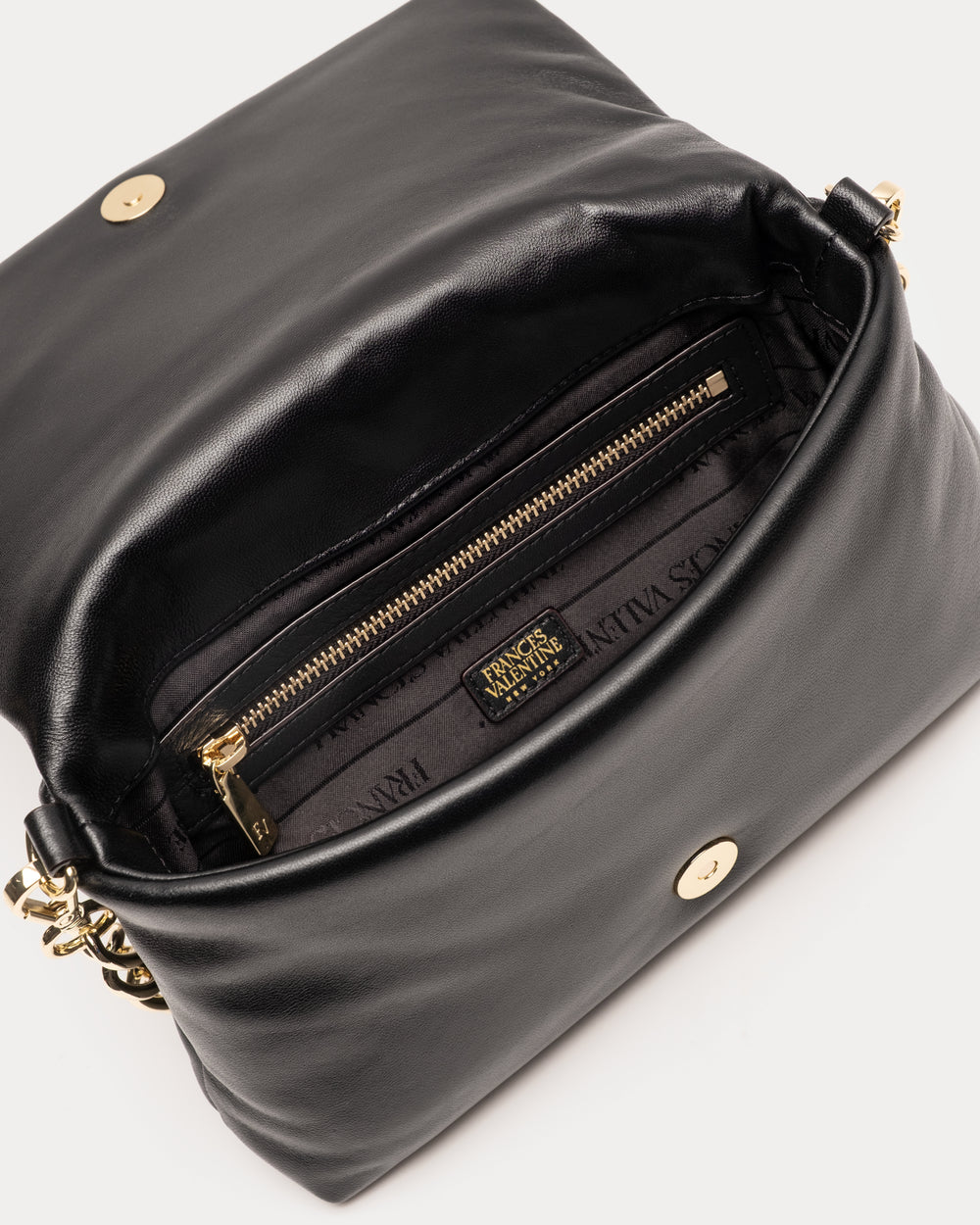 Small Effie Bag - Nappa Lambskin Leather Black Evening Bag Frances Valentine