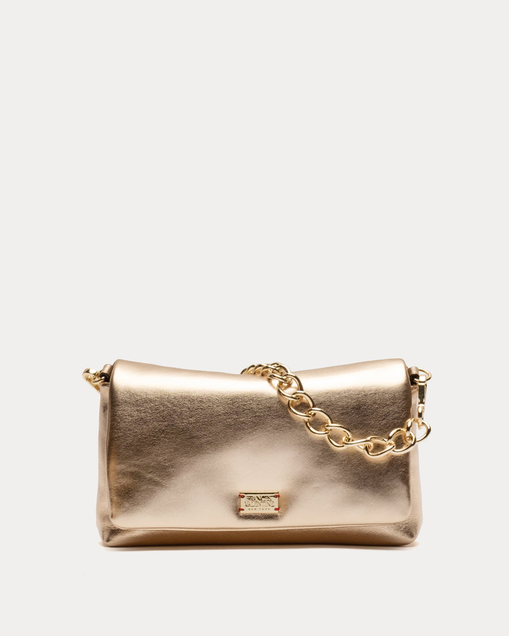 Small Effie Bag - Nappa Lambskin Leather Platino Evening Bag Frances Valentine