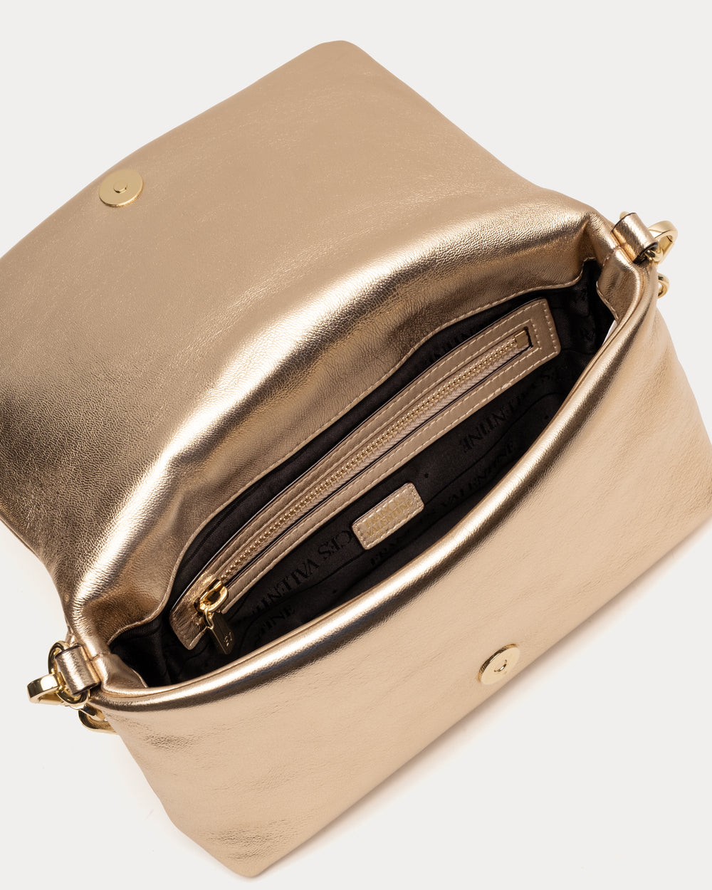 Small Effie Bag - Nappa Lambskin Leather Platino Evening Bag Frances Valentine