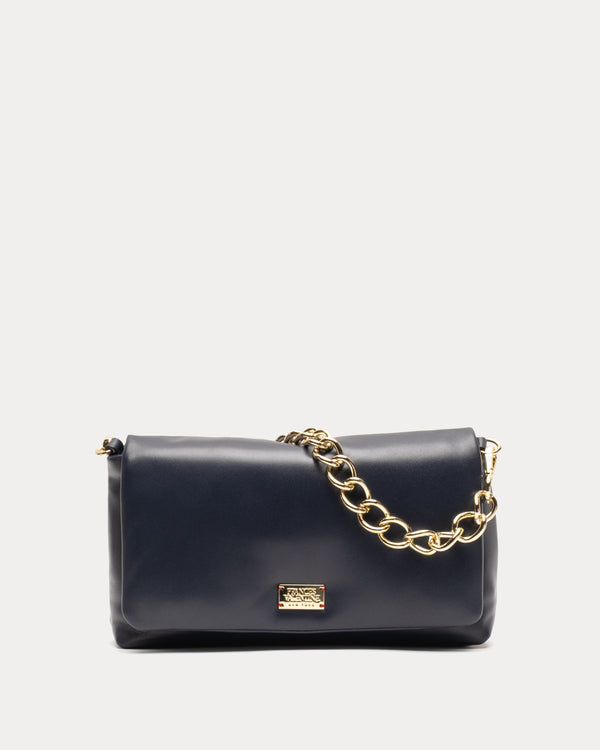 Small Effie Bag - Nappa Lambskin Leather Navy Evening Bag Frances Valentine