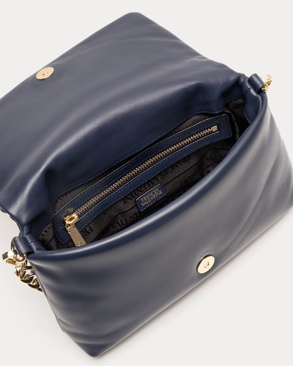 Small Effie Bag - Nappa Lambskin Leather Navy Evening Bag Frances Valentine