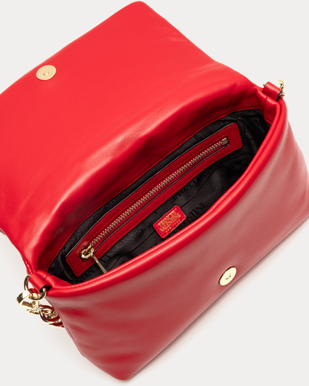 Small Effie Bag - Nappa Lambskin Leather Red Evening Bag Frances Valentine