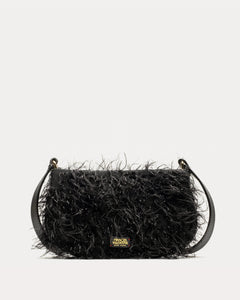 Small Teddy Crossbody Gotham Shag Black - Frances Valentine