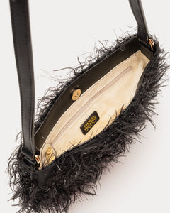 Small Teddy Crossbody Gotham Shag Black - Frances Valentine