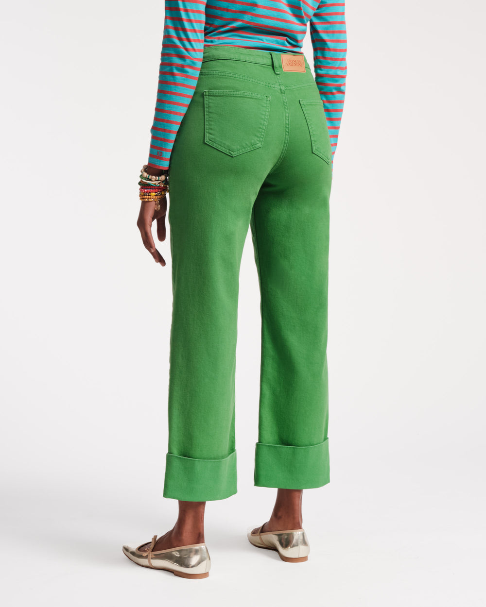 Smarty Cuffed Jeans - Green - Frances Valentine