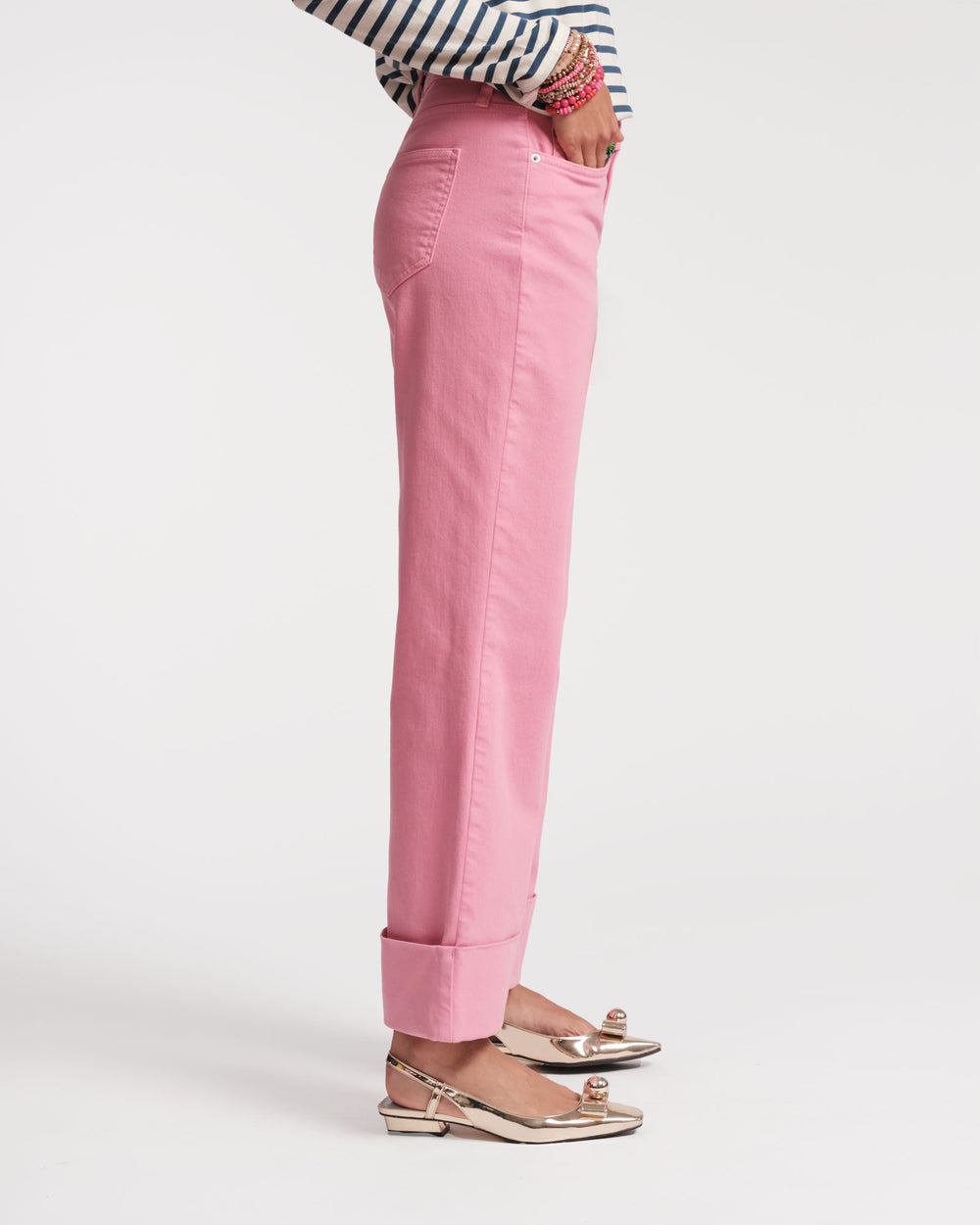 Smarty Cuffed Jeans - Pink