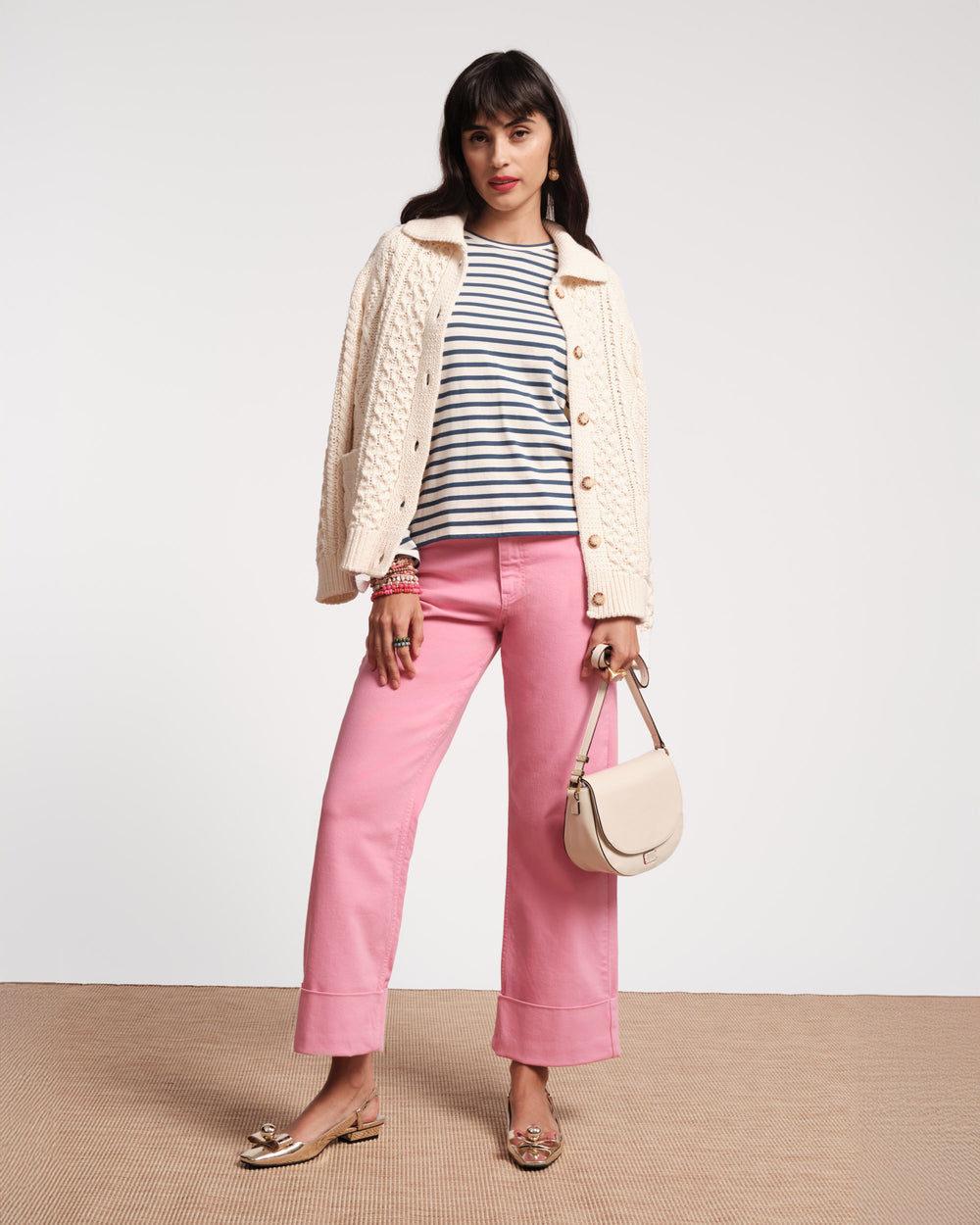 Smarty Cuffed Jeans - Pink