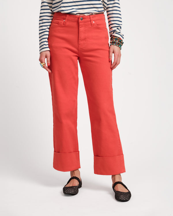 Smarty Cuffed Jeans - Red - Frances Valentine