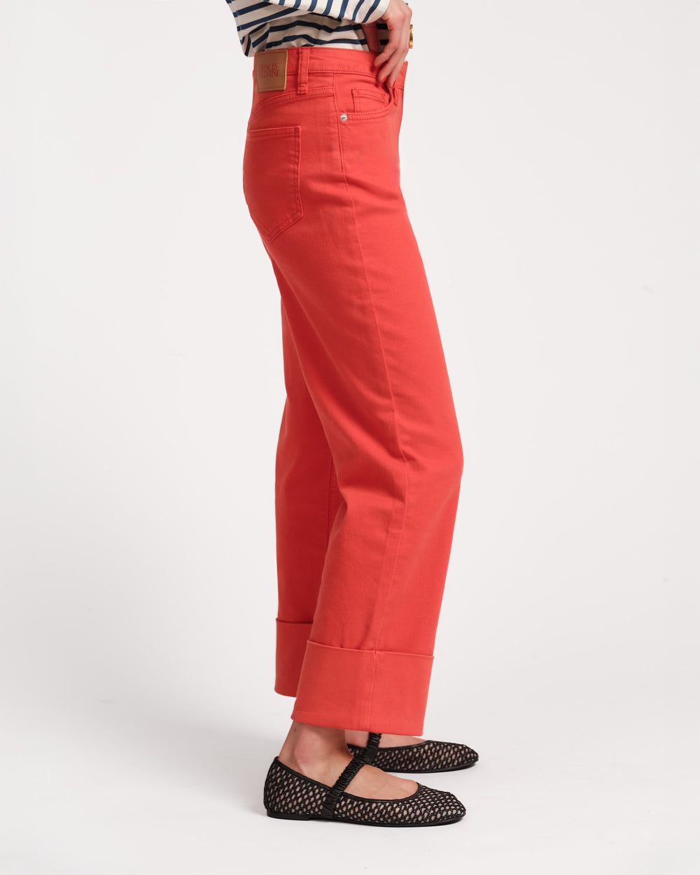 Smarty Cuffed Jeans - Red - Frances Valentine
