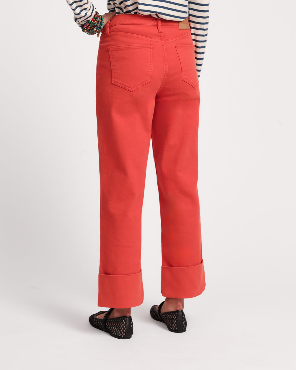 Smarty Cuffed Jeans - Red - Frances Valentine