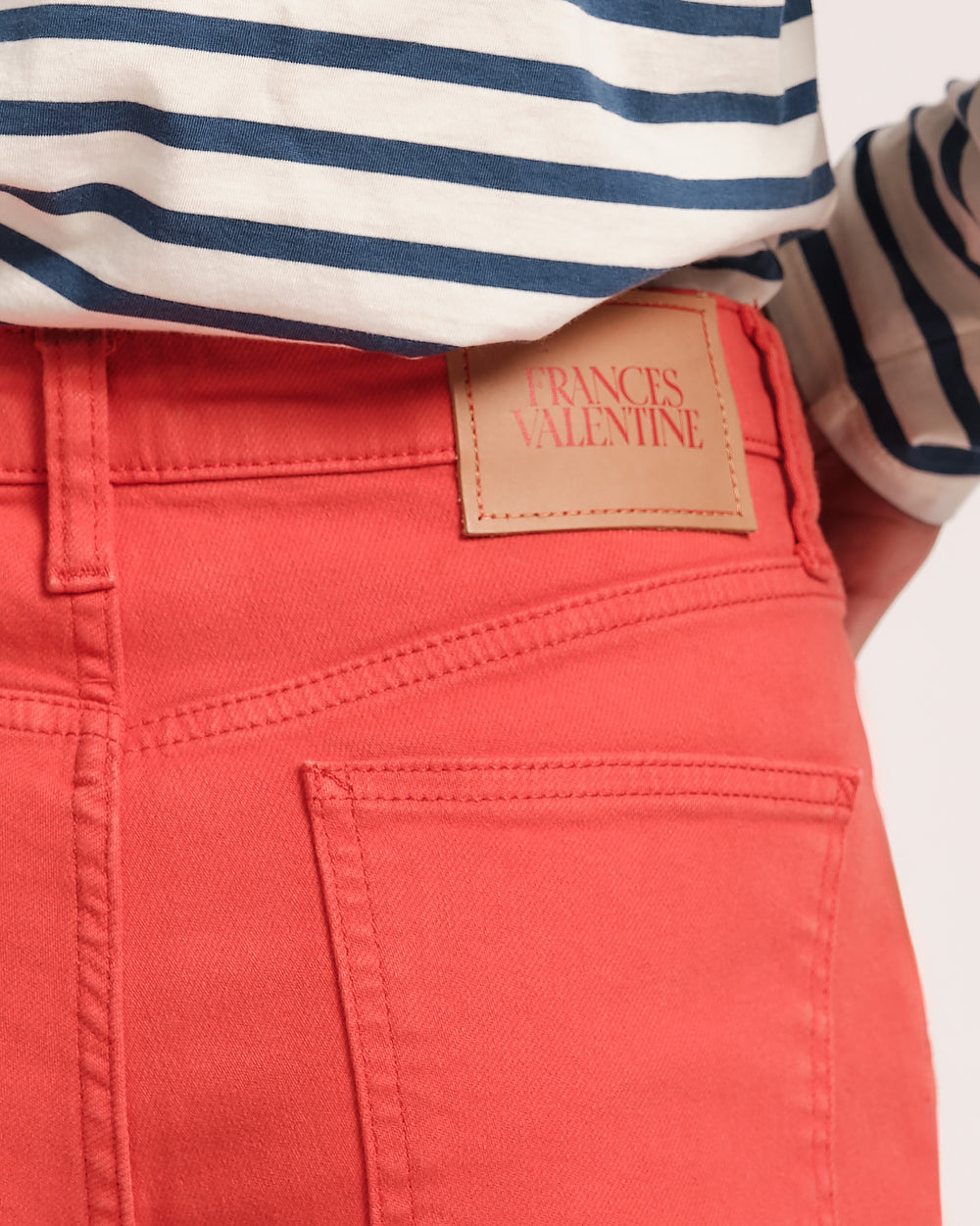 Smarty Cuffed Jeans - Red - Frances Valentine