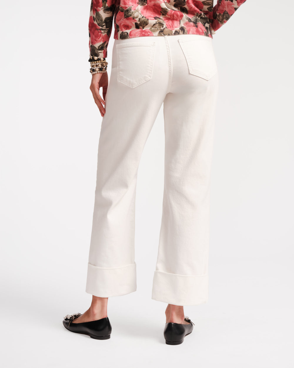 Smarty Cuffed Jeans - White Pants Frances Valentine