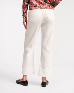 Smarty Cuffed Jeans White - Frances Valentine