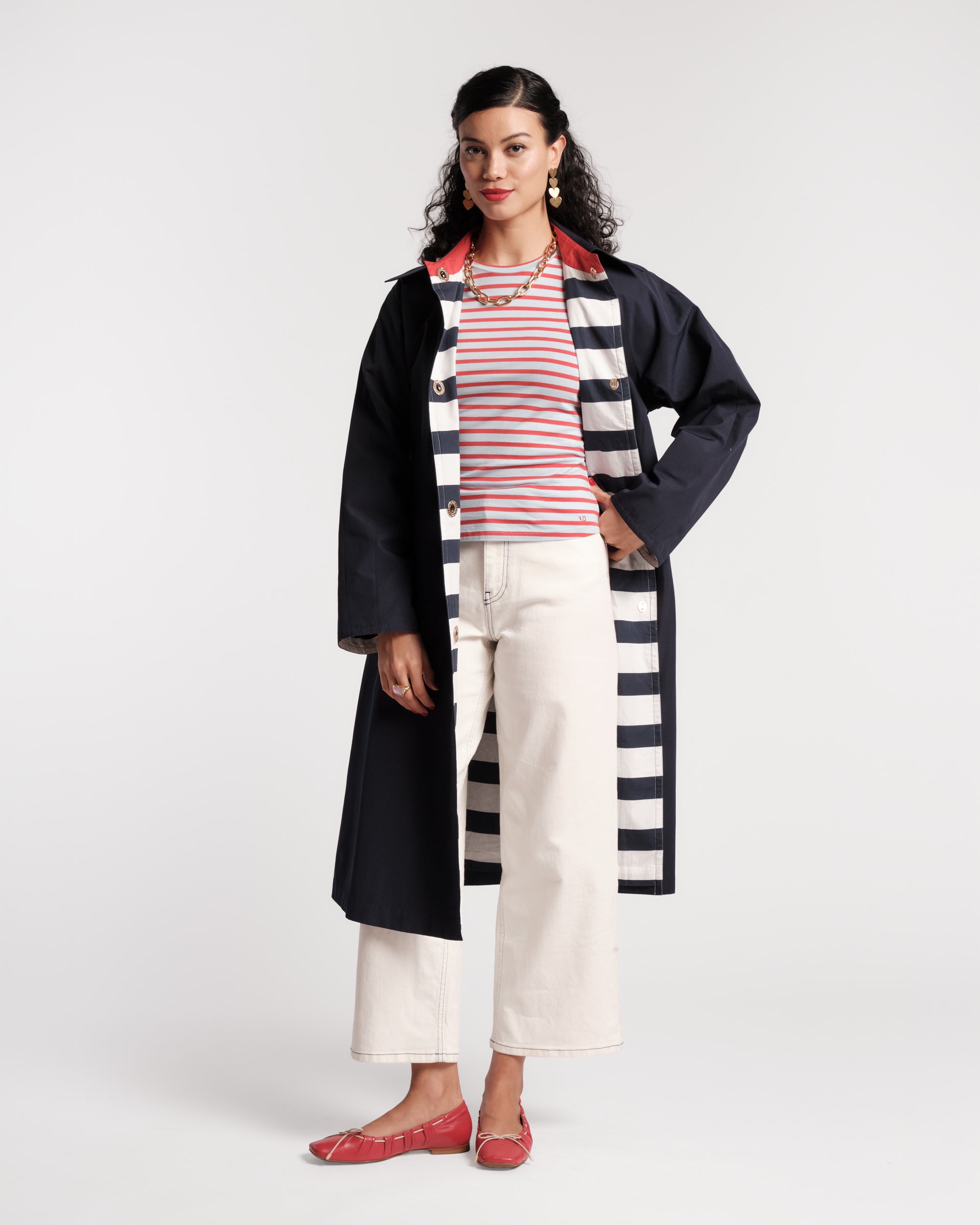 Spiffy Trench Coat - Navy – Frances Valentine