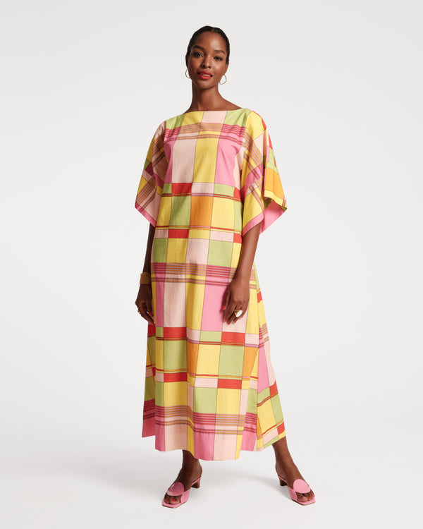 Spinnaker Maxi Dress - Colorblock Plaid - Frances Valentine