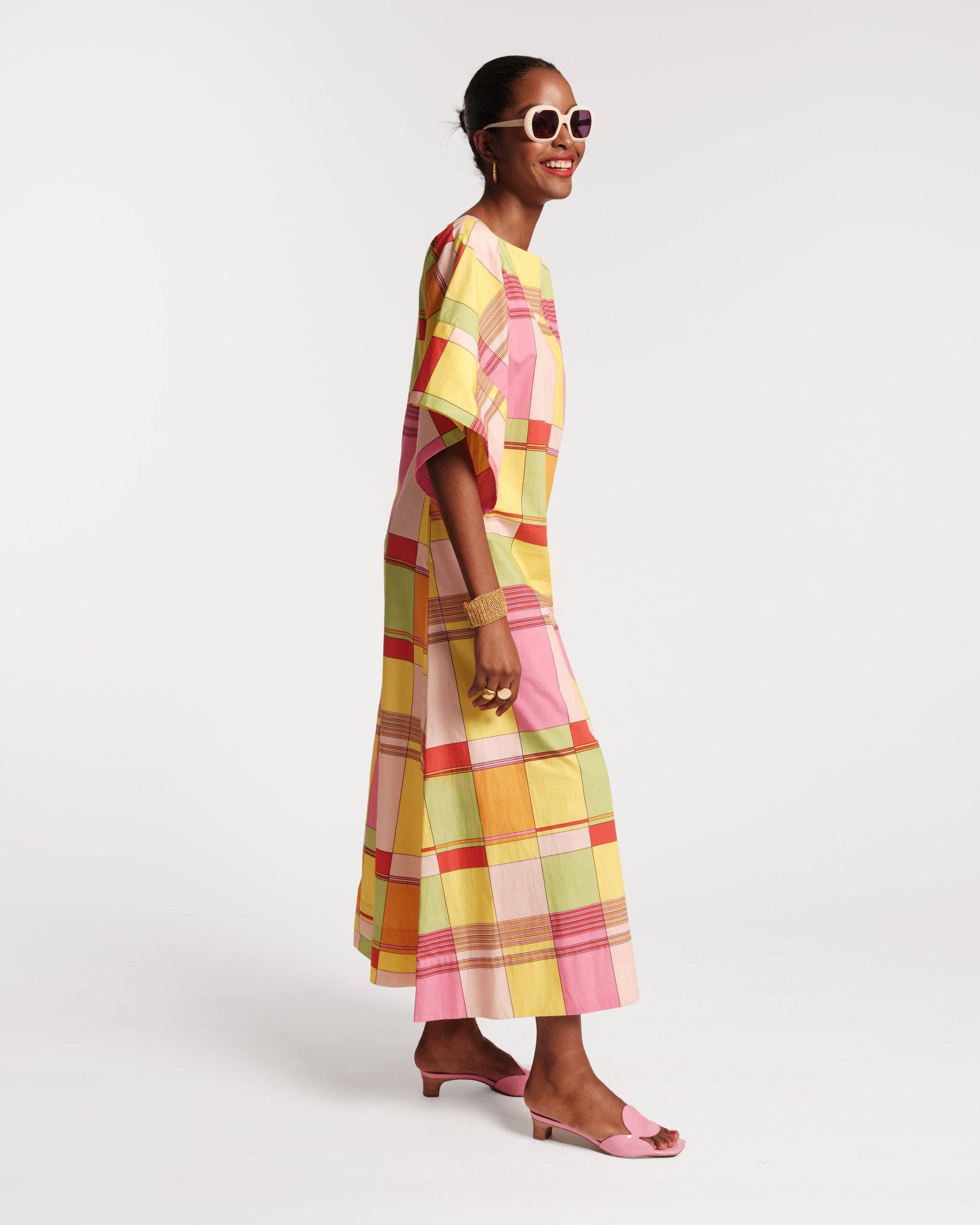 Spinnaker Maxi Dress Colorblock Plaid