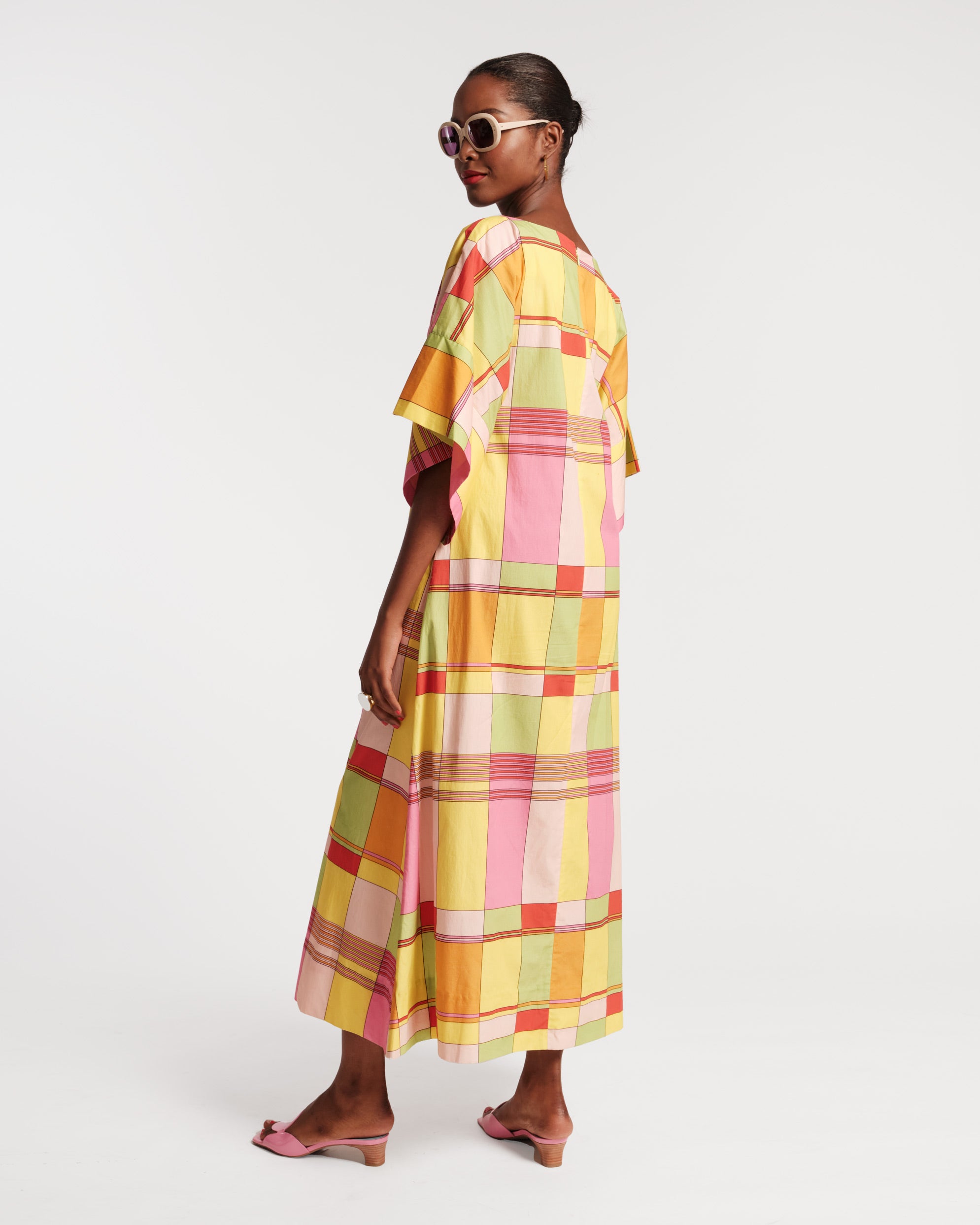 Spinnaker Maxi Dress Colorblock Plaid