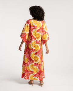 Spinnaker Maxi Dress Sunrise Coral Multi - Frances Valentine