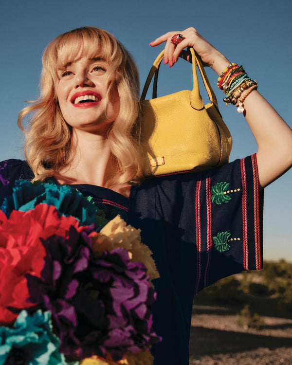 Teeny Sweet Pea - Tumbled Leather Canary