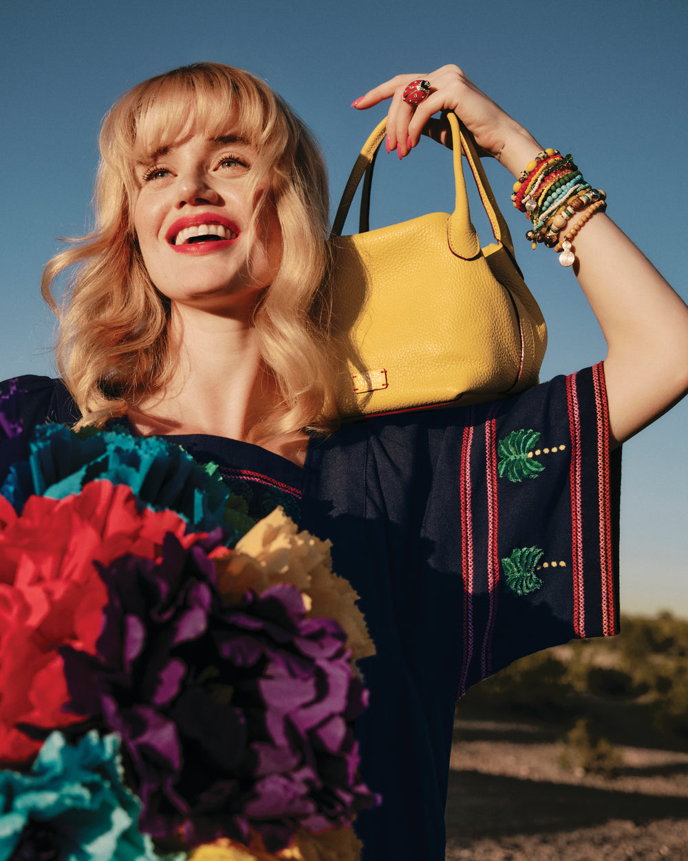 Picnic Mini Dress - Palm Tree Navy Dresses Frances Valentine