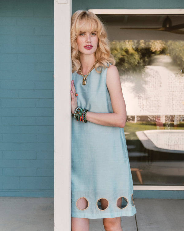 Lilly Cut Out Mini Dress - Air Blue Dresses Frances Valentine