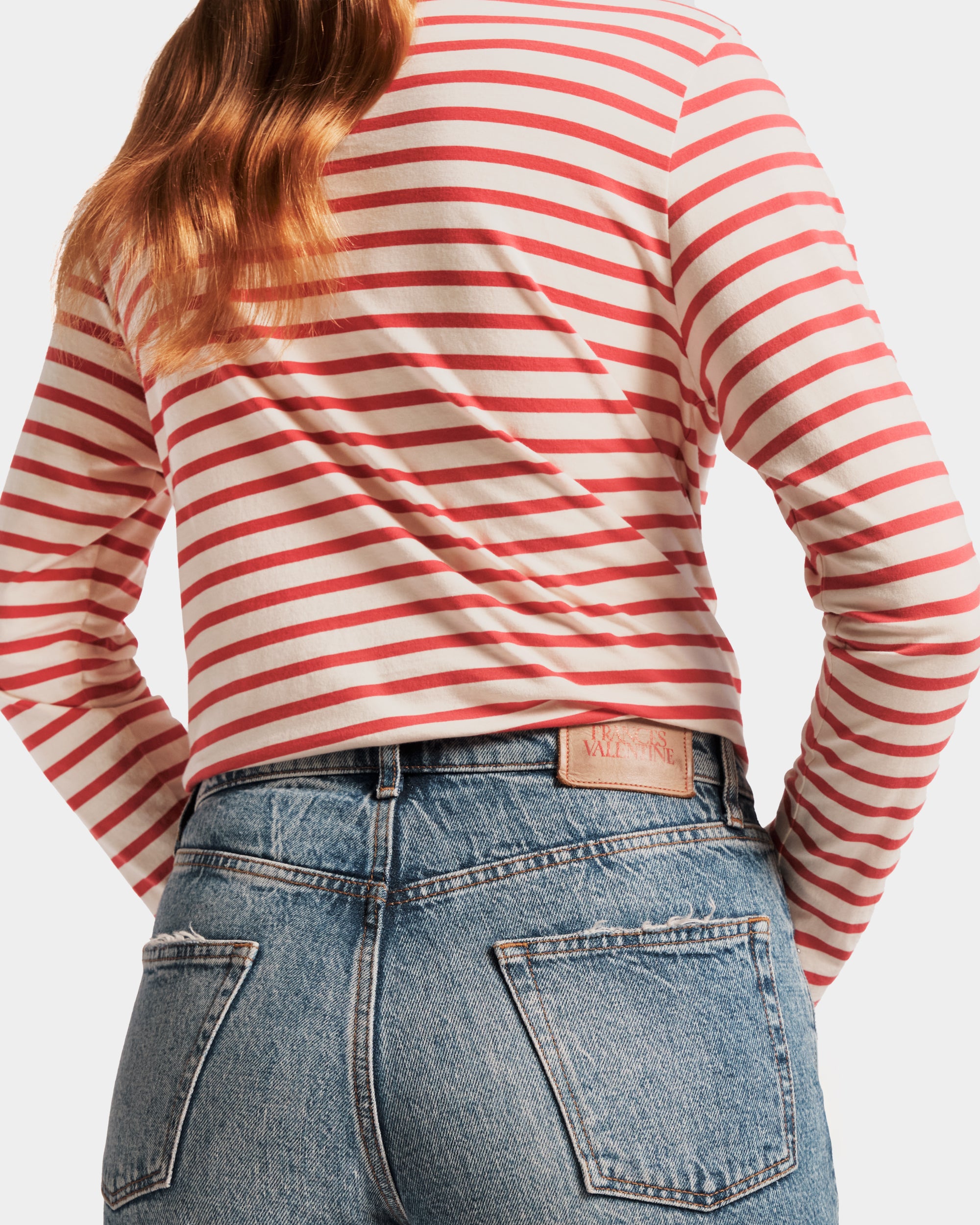 Long Sleeve Striped Tee Shirt - Red/White – Frances Valentine