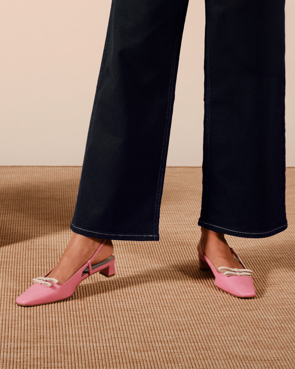 Emma Mini Block Heel - Pink Flats Frances Valentine