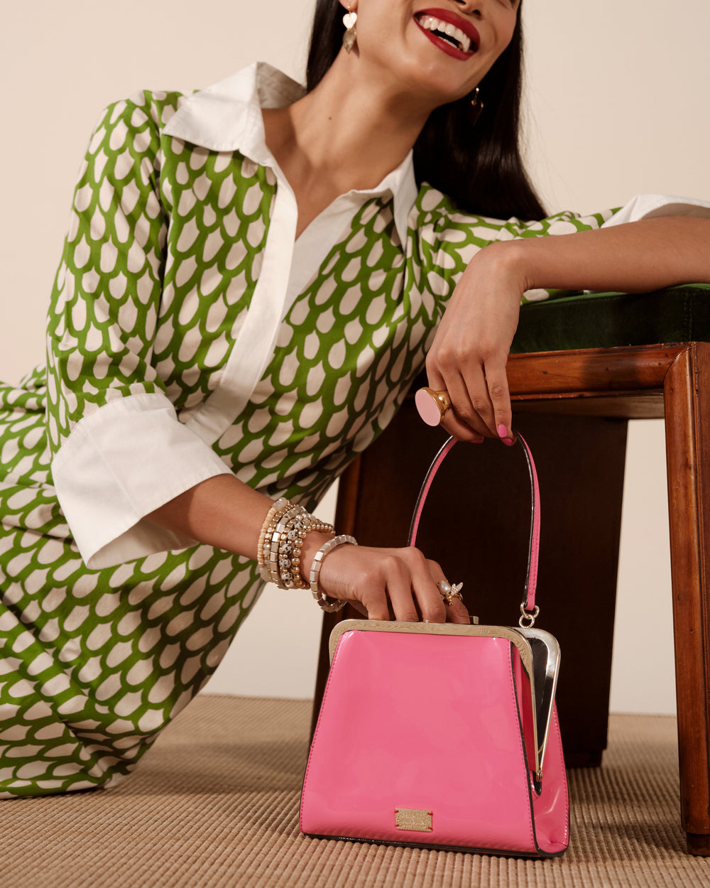 Lulu Frame Bag - Pink Evening Bag Frances Valentine
