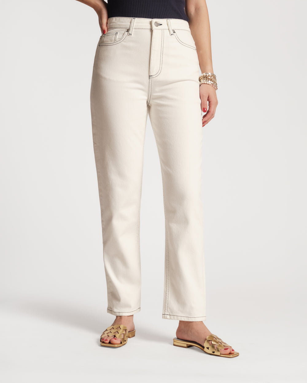 Stacy's Mom Jean Solid Denim Denim White Frances Valentine