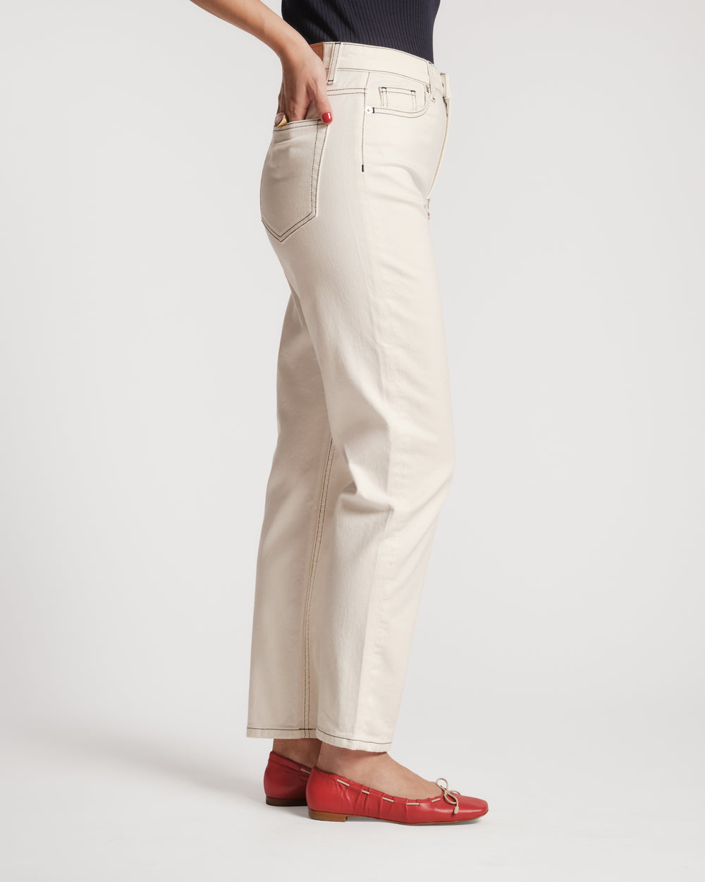 Stacy's Mom Jean Solid Denim Denim White Frances Valentine