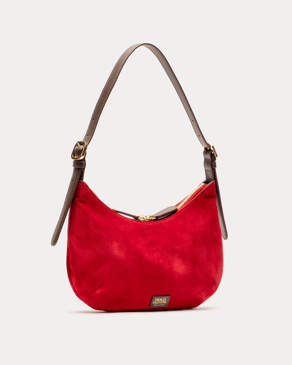 Starr Suede Hobo - Cherry Red - Frances Valentine
